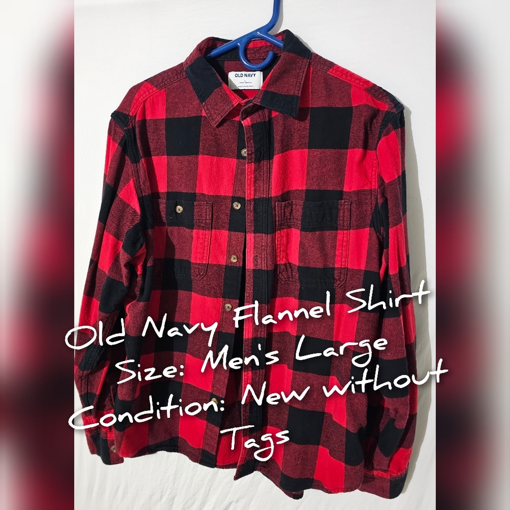 Old Navy Red and Black Flannel Shirt
